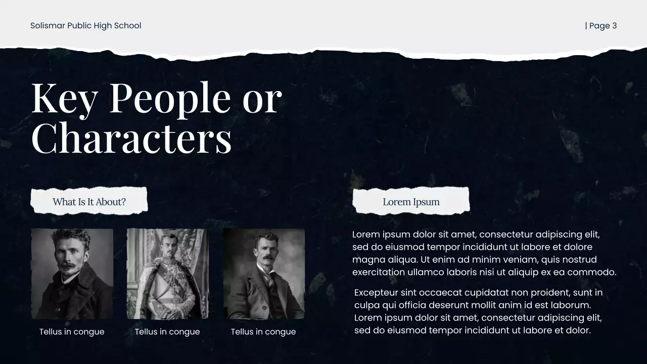 Black and White Scrapbook Historical Studies Presentation