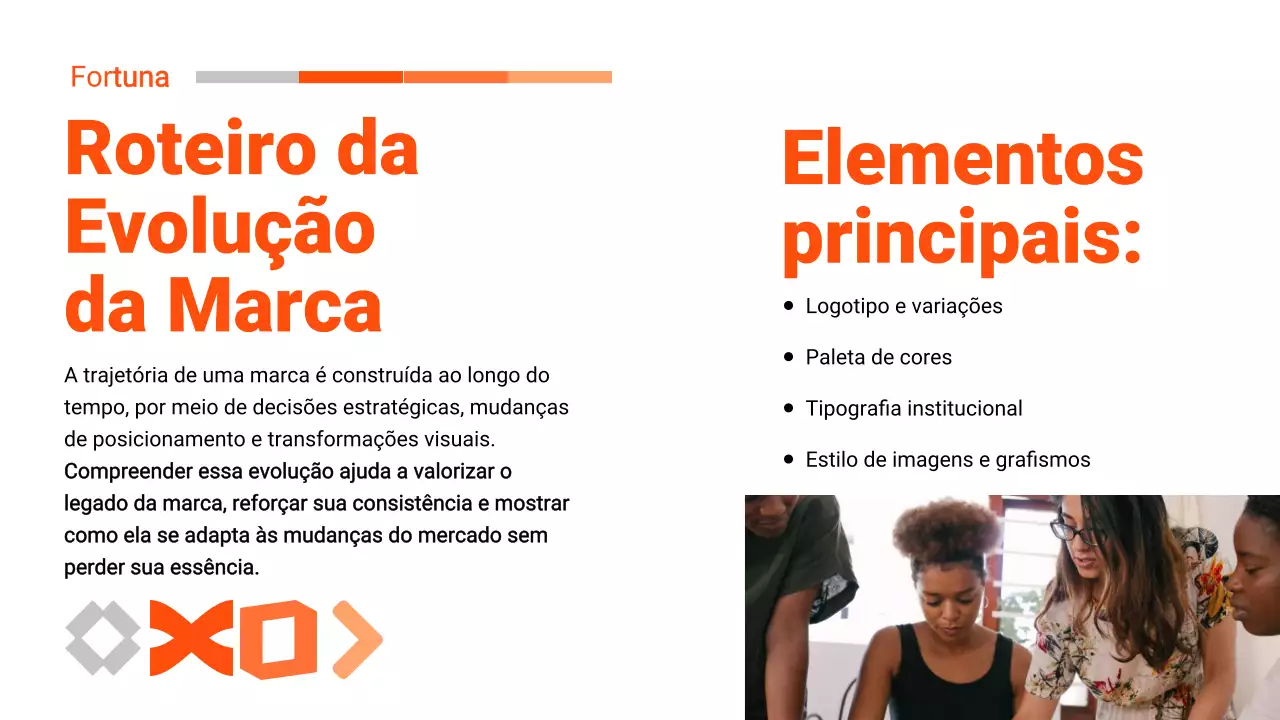 Apresentação de Promoção de Negócios Modernos em Laranja