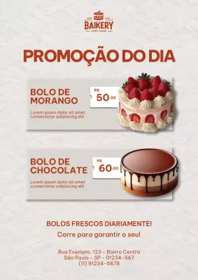 Cartaz de propaganda de padaria clássica bege