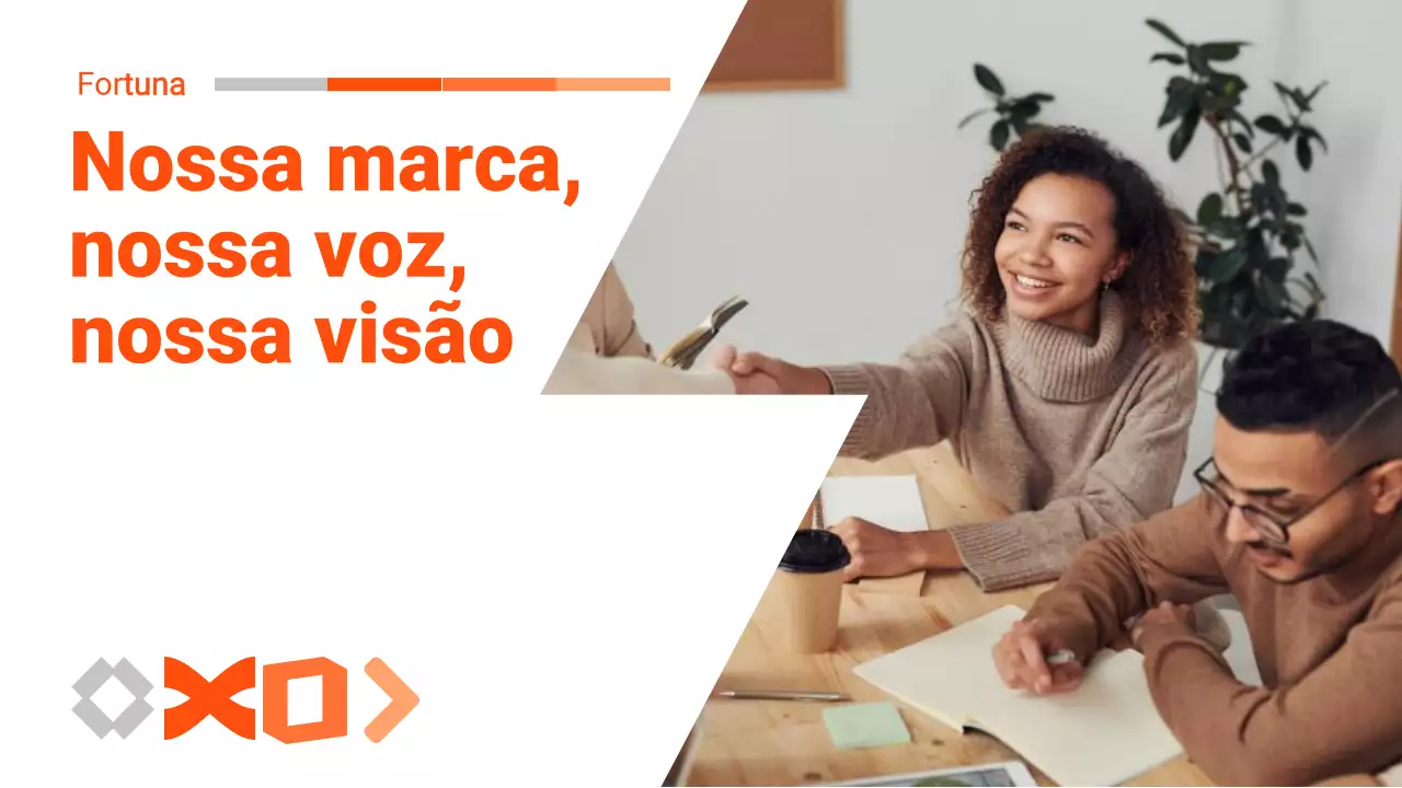 Apresentação de Promoção de Negócios Modernos em Laranja