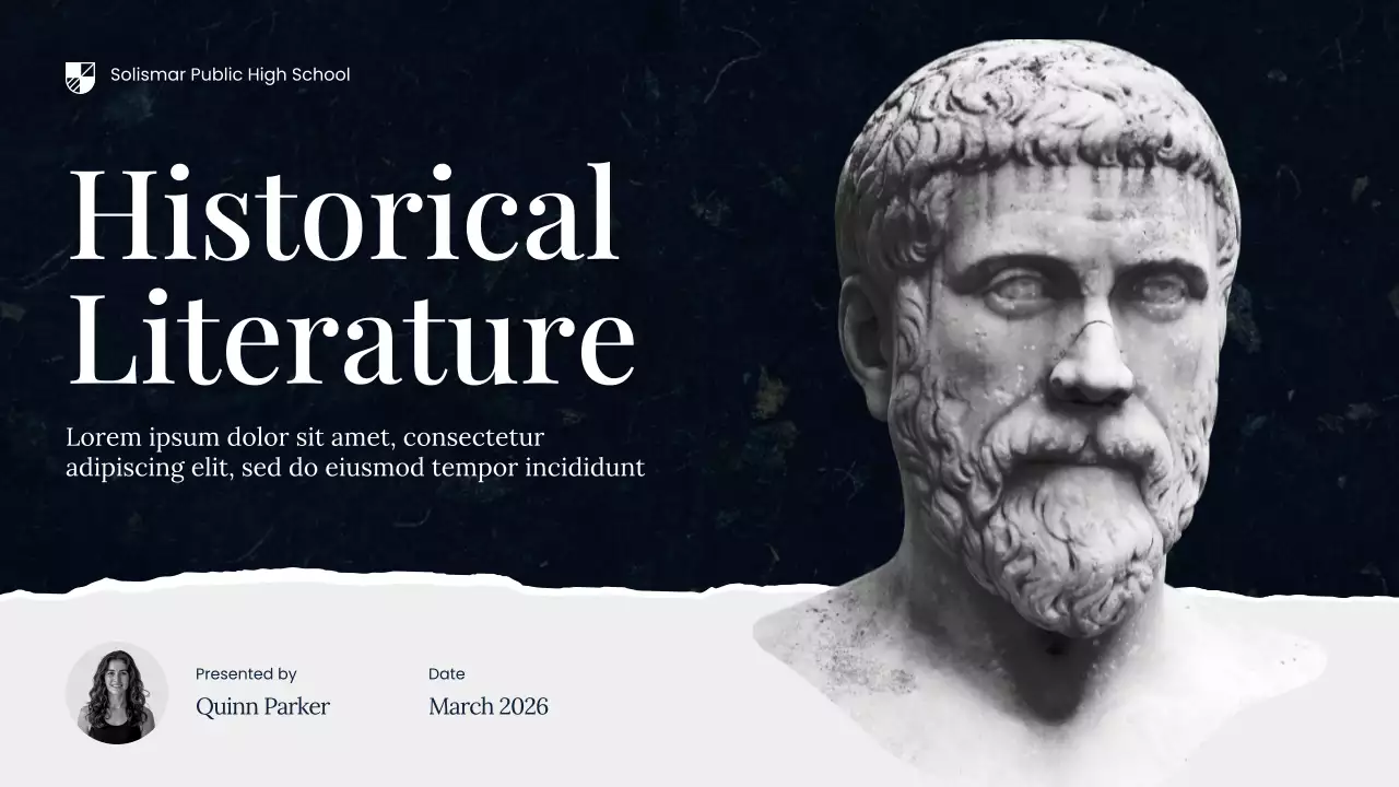 Black and White Scrapbook Historical Studies Presentation