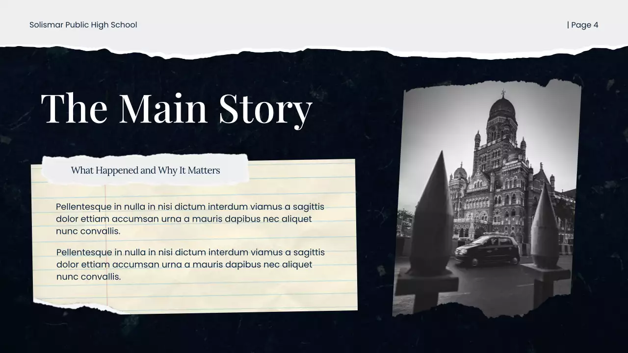 Black and White Scrapbook Historical Studies Presentation