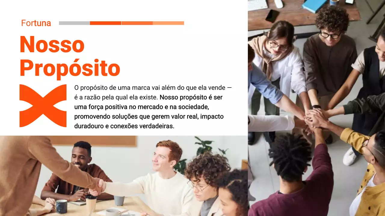 Apresentação de Promoção de Negócios Modernos em Laranja