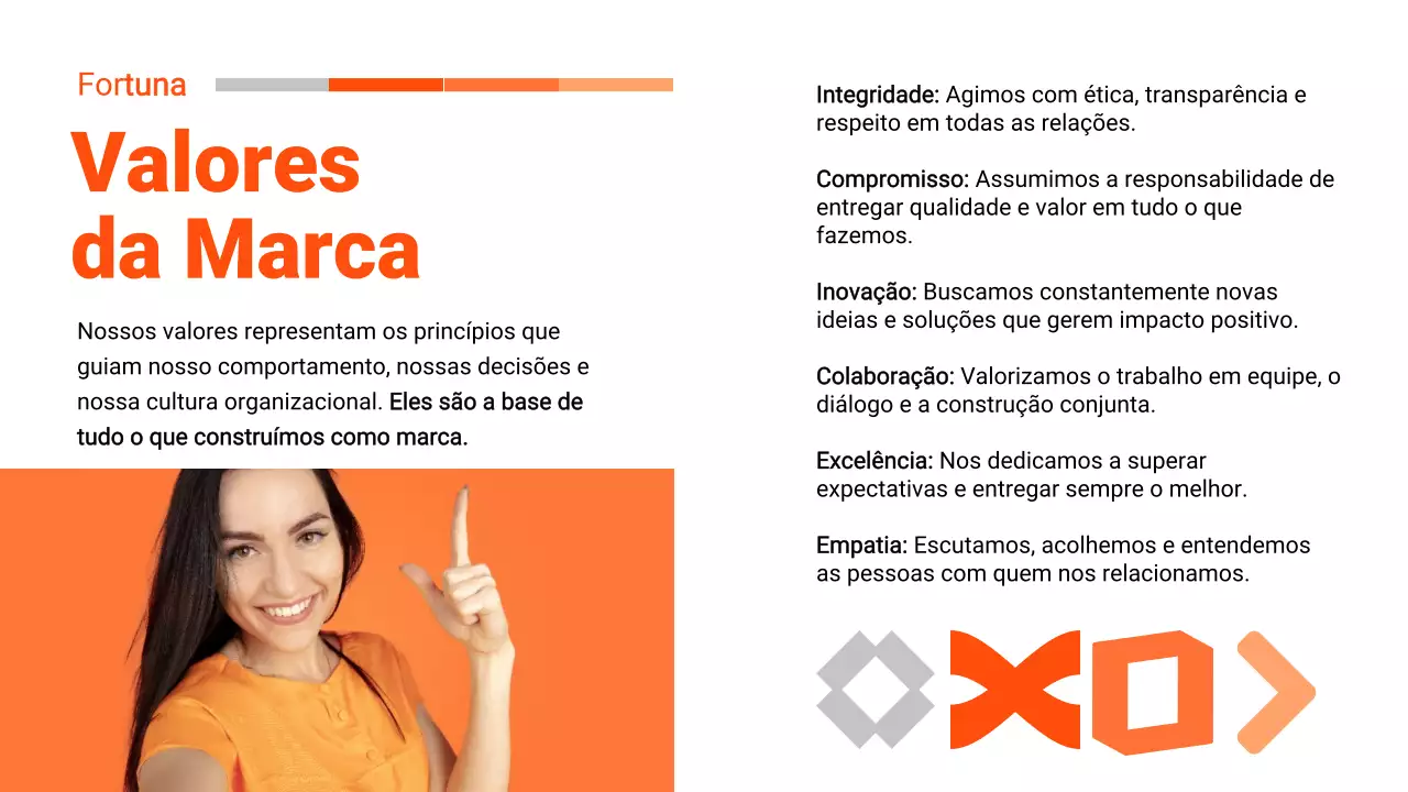 Apresentação de Promoção de Negócios Modernos em Laranja