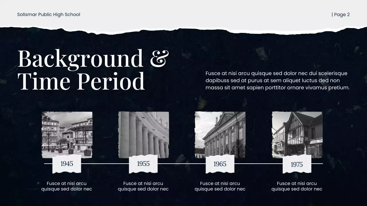 Black and White Scrapbook Historical Studies Presentation