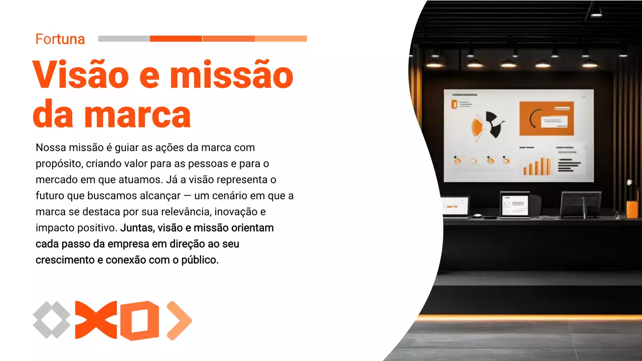 Apresentação de Promoção de Negócios Modernos em Laranja