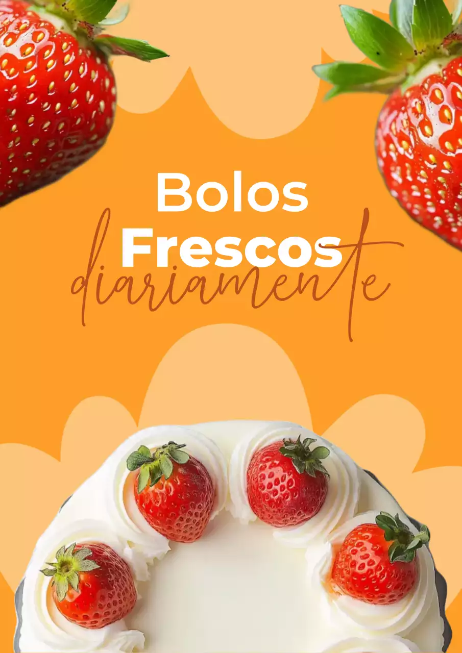Cartaz de propaganda de bolo moderno laranja