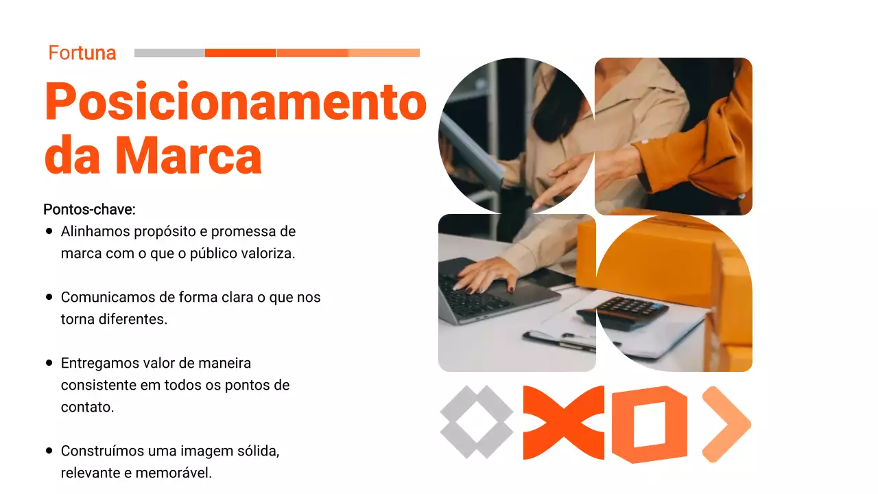 Apresentação de Promoção de Negócios Modernos em Laranja