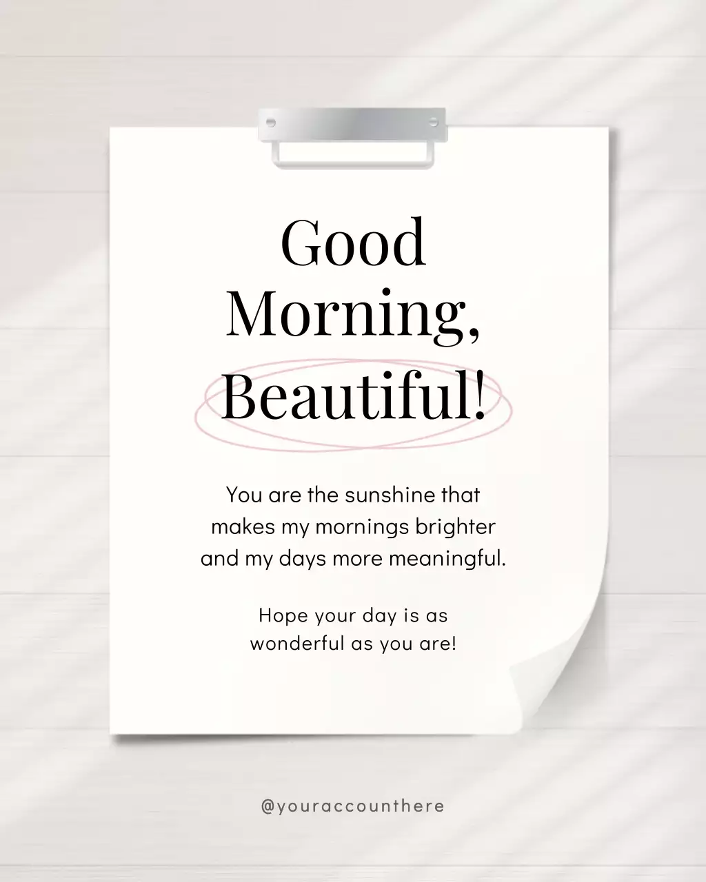 White Minimal Morning Greetings Card Instagram Post