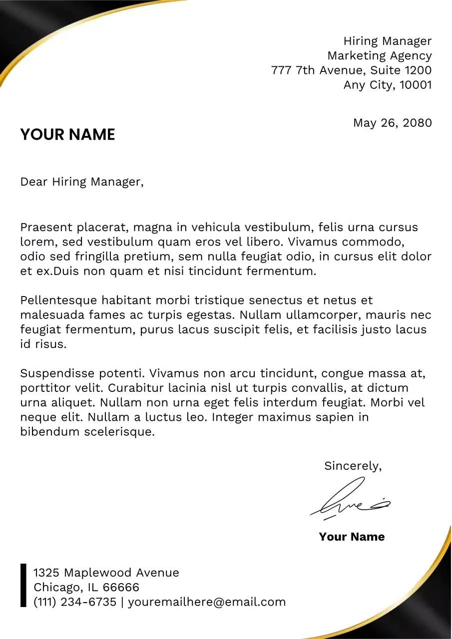 Black Professional Business Letterhead Poster