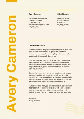 Yellow Swiss Style Cover Letter Document Poster