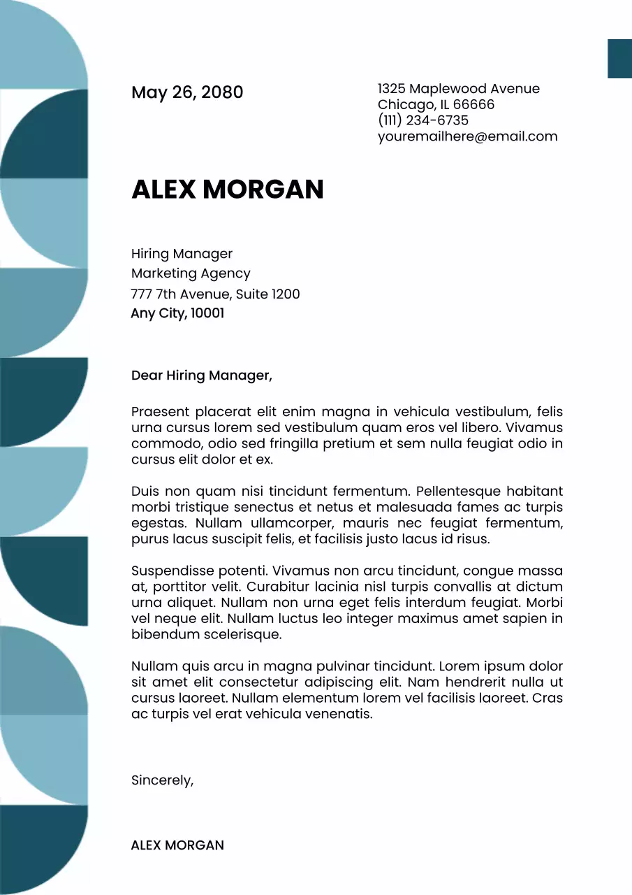 Teal Geometric Business Letterhead Poster
