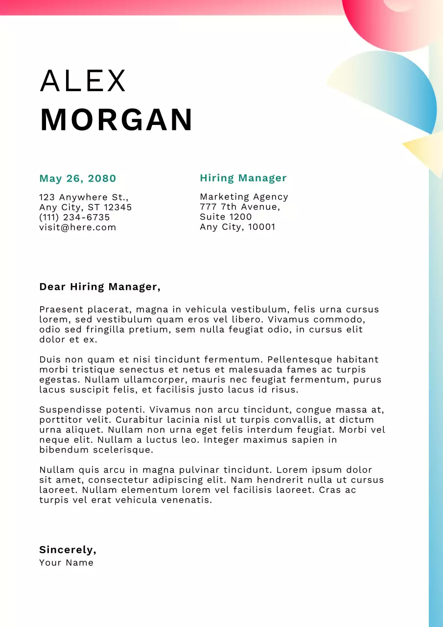 Clean Gradient Cover Letter Poster