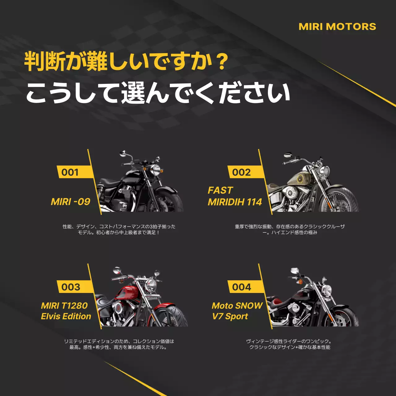 黒 モダン オートバイ ポスター