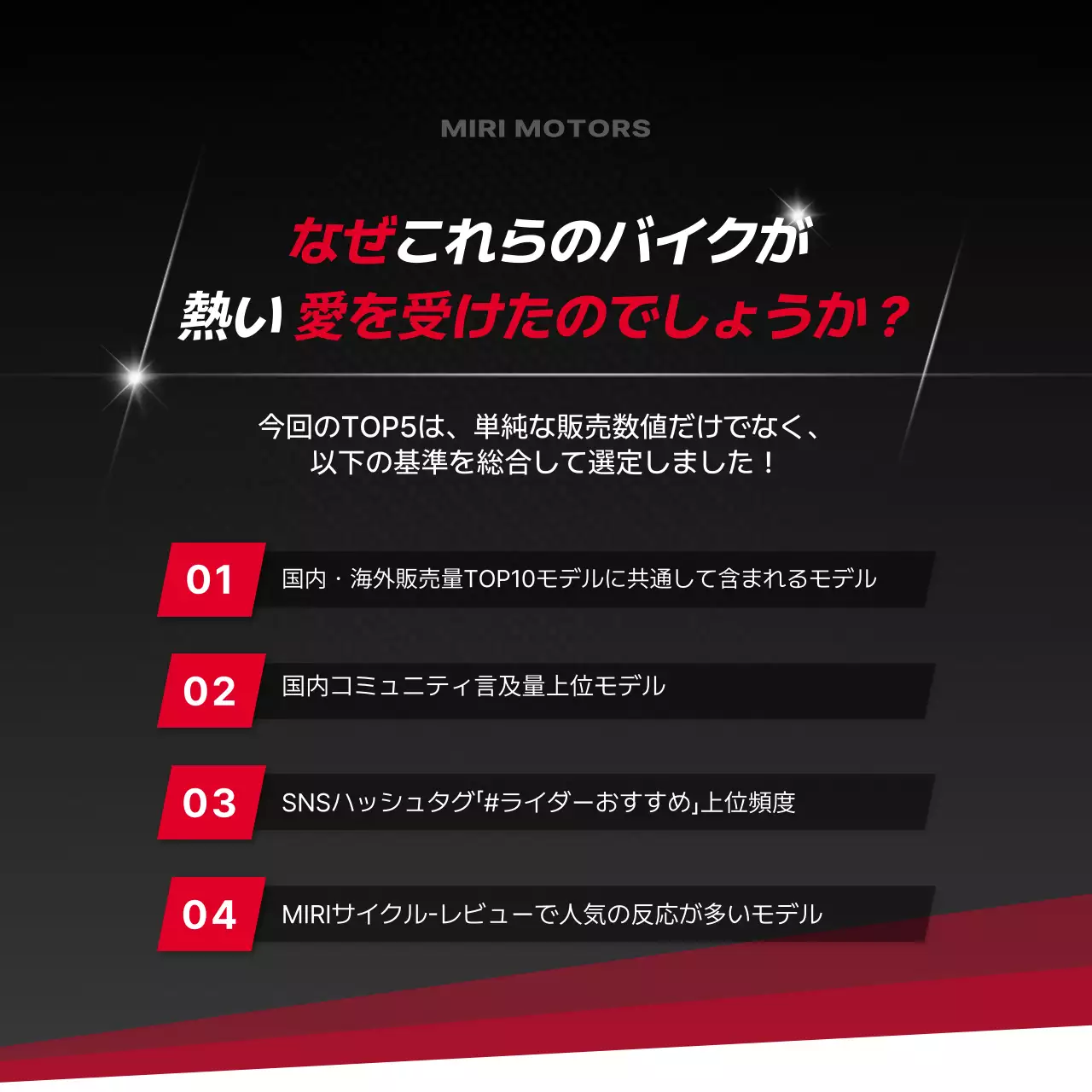 赤 モダン オートバイ ポスター