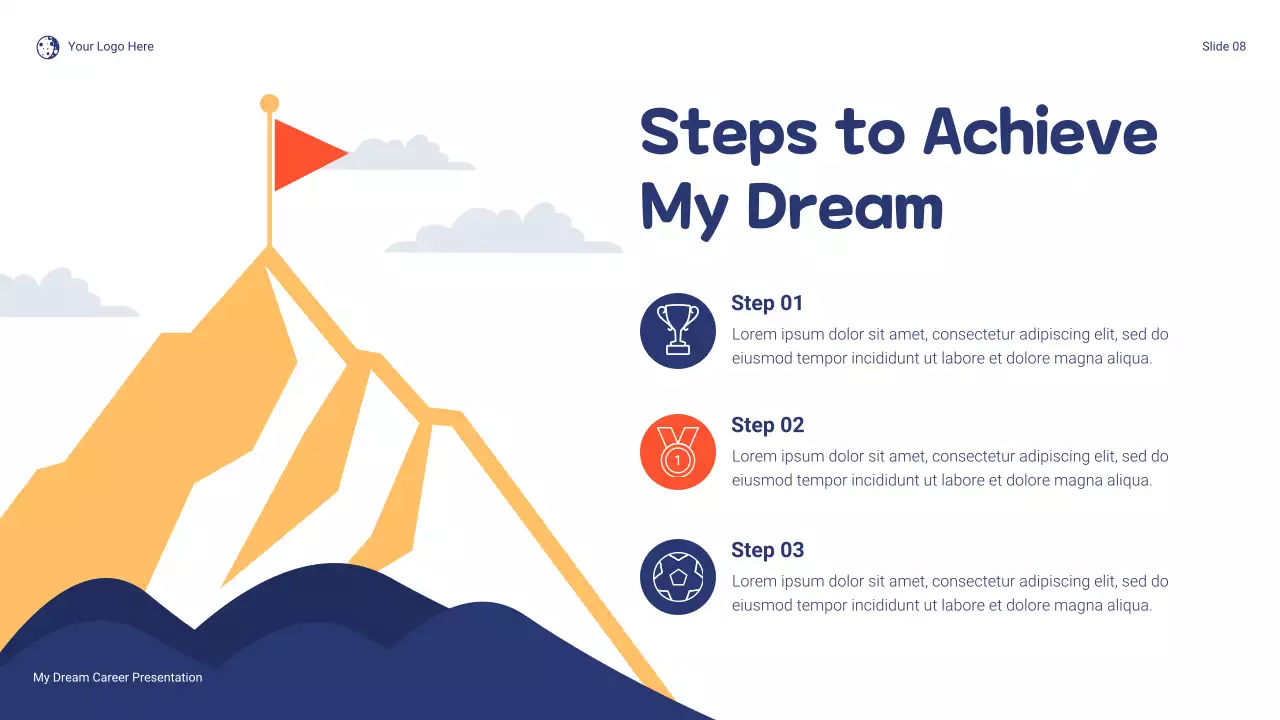 Blue and Orange Playful Dream Career Presentation