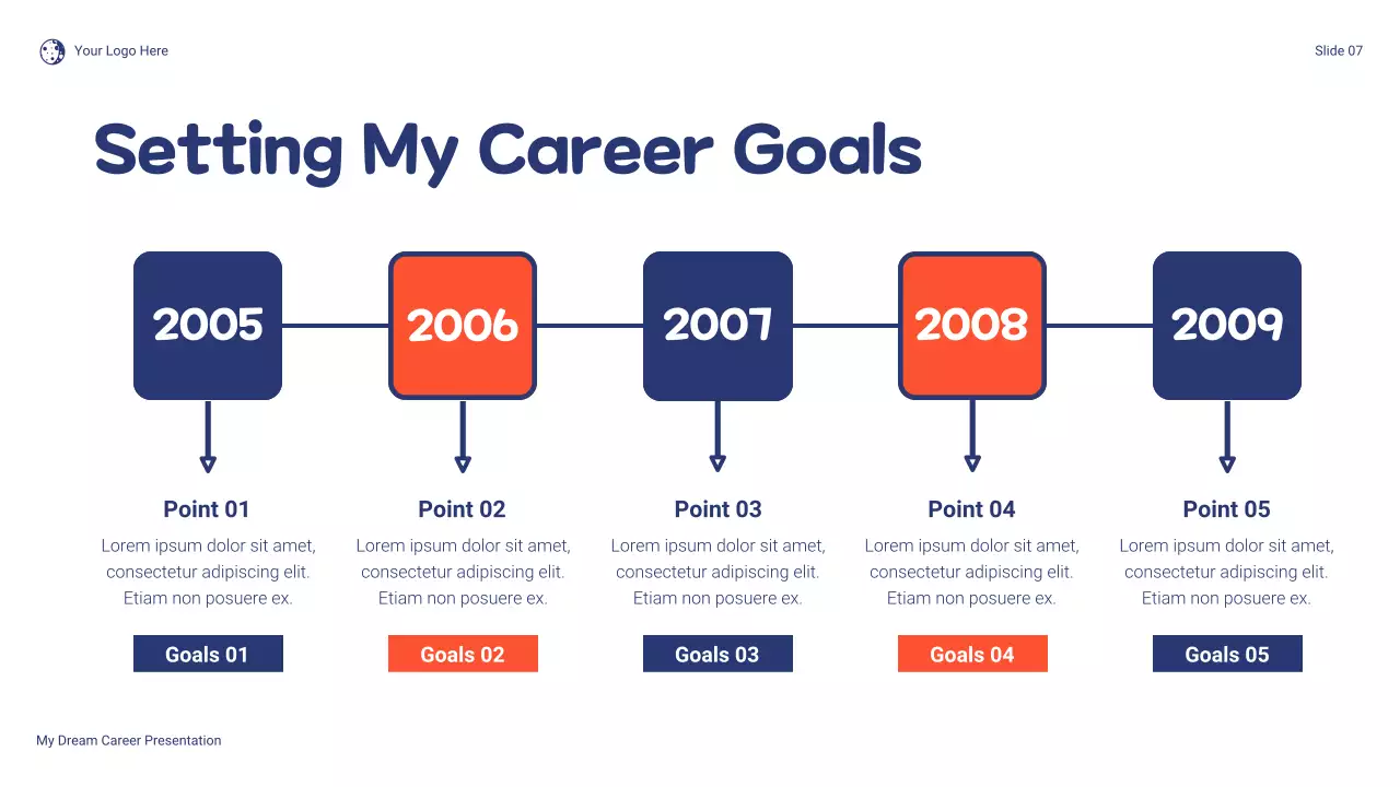 Blue and Orange Playful Dream Career Presentation