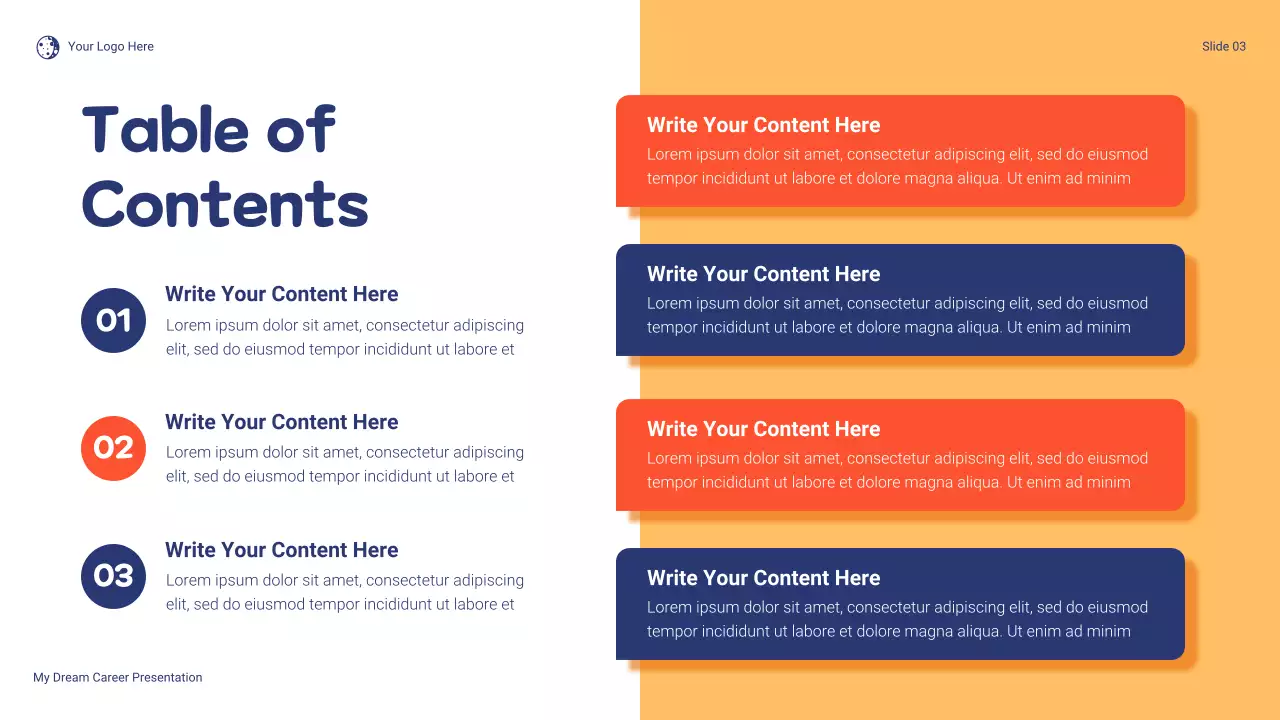 Blue and Orange Playful Dream Career Presentation