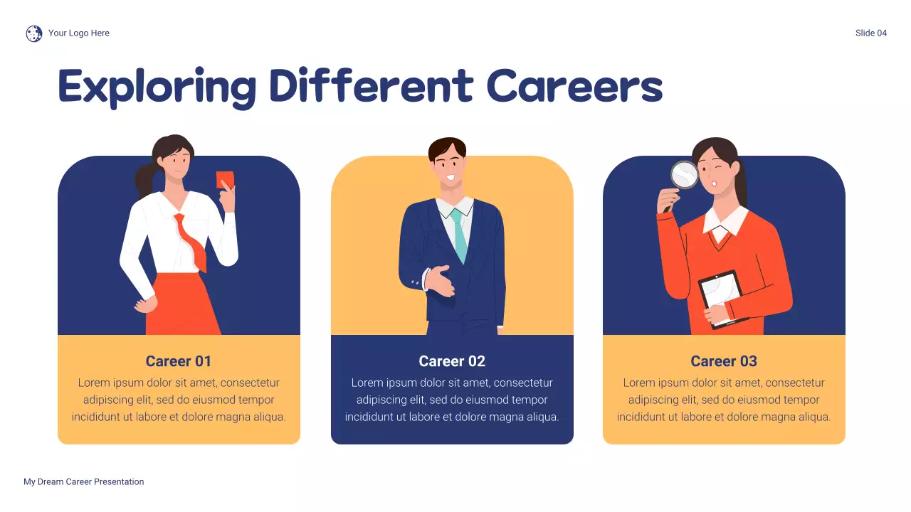 Blue and Orange Playful Dream Career Presentation