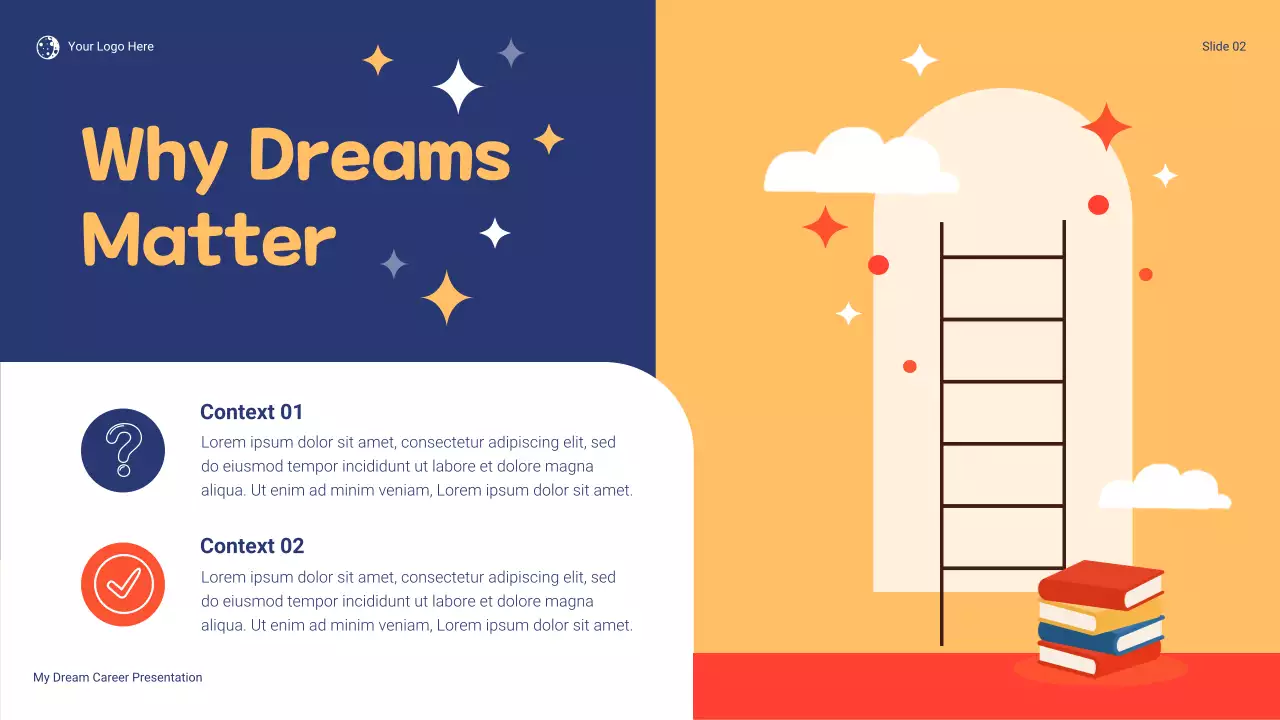 Blue and Orange Playful Dream Career Presentation