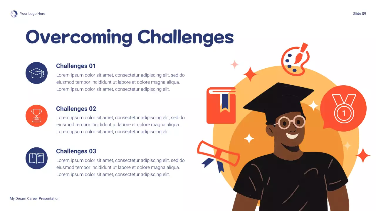 Blue and Orange Playful Dream Career Presentation