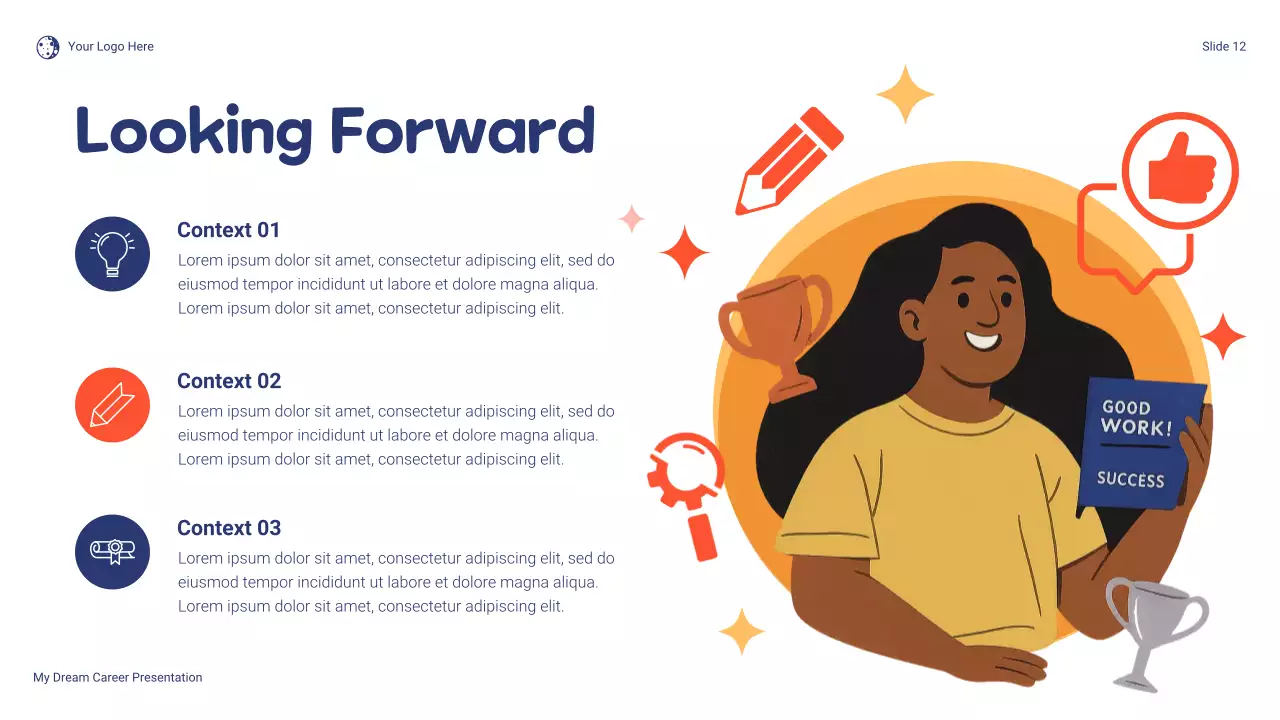 Blue and Orange Playful Dream Career Presentation