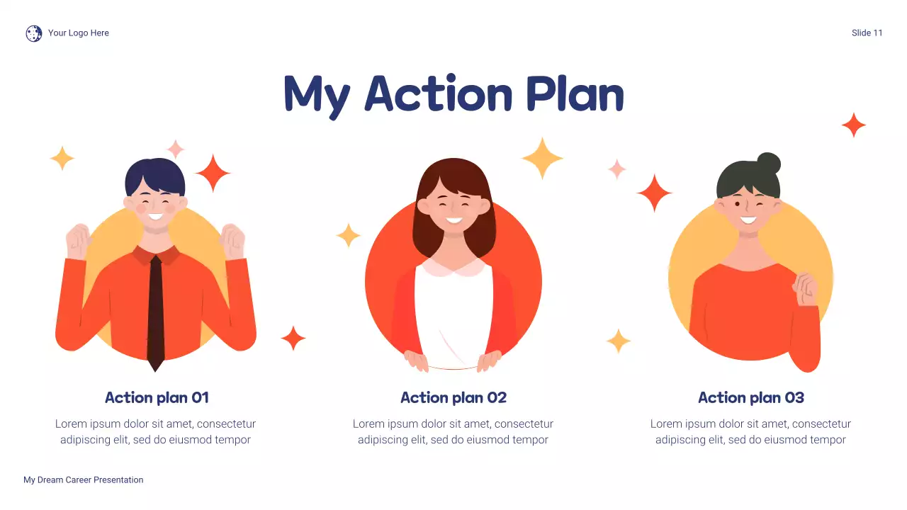 Blue and Orange Playful Dream Career Presentation