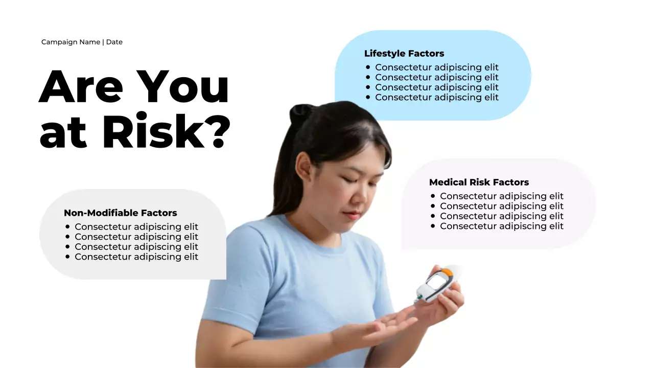 블루 미니멀 당뇨병 가이드 프레젠테이션