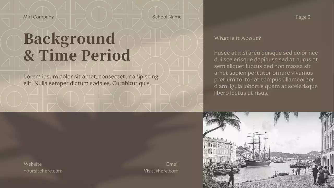 Beige Classic Historical Fiction Lecture Presentation