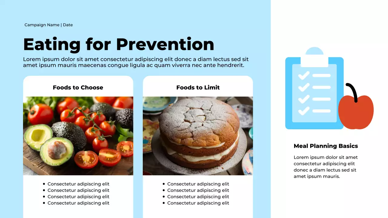 블루 미니멀 당뇨병 가이드 프레젠테이션