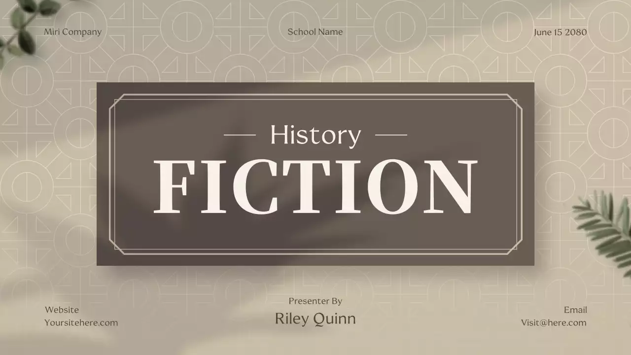 Beige Classic Historical Fiction Lecture Presentation