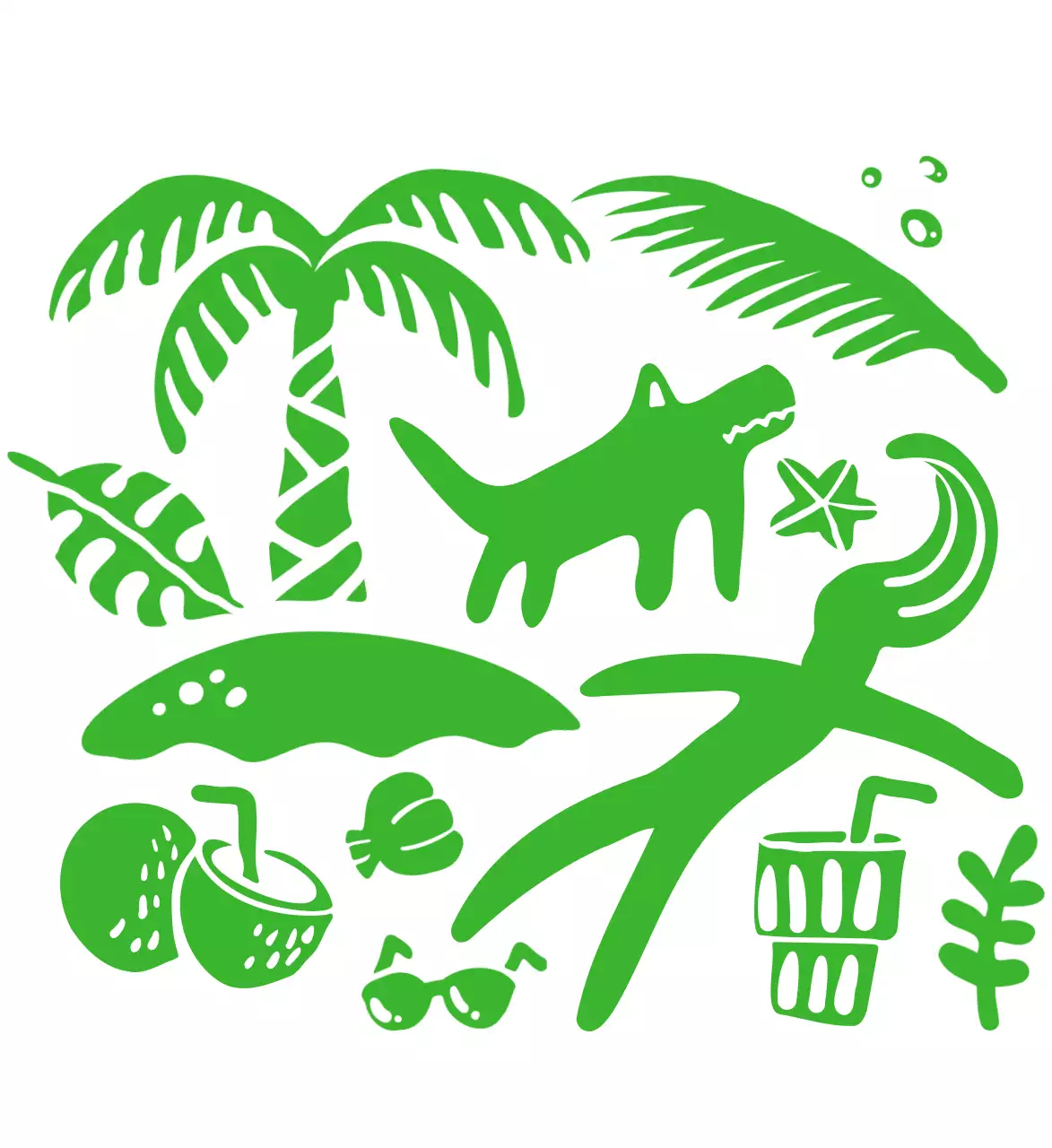 초록 트로피칼 자연 스티커