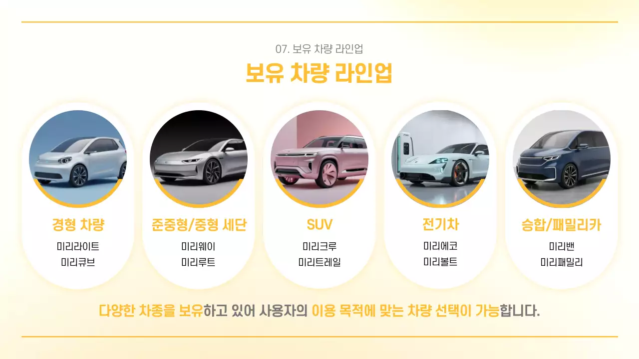 주황 심플 모빌리티 소개서