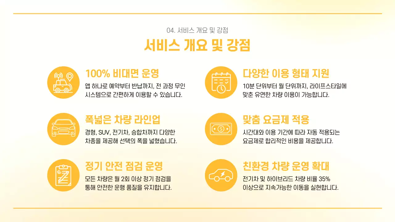 주황 심플 모빌리티 소개서