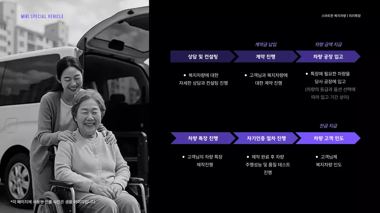 파랑 모던 차량 광고