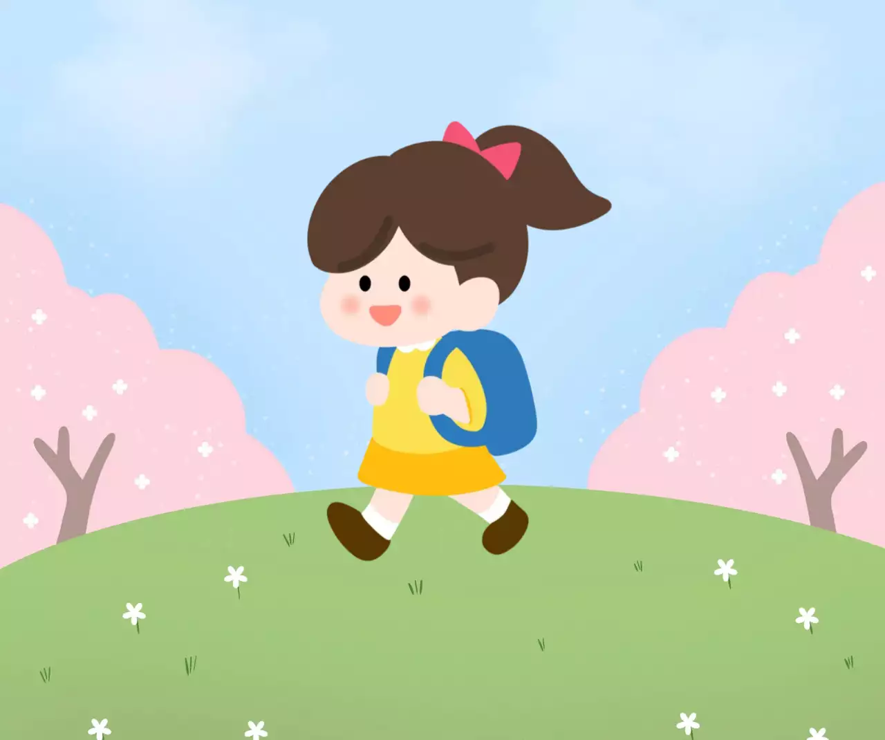 하늘색 아기자기한 입학 축제