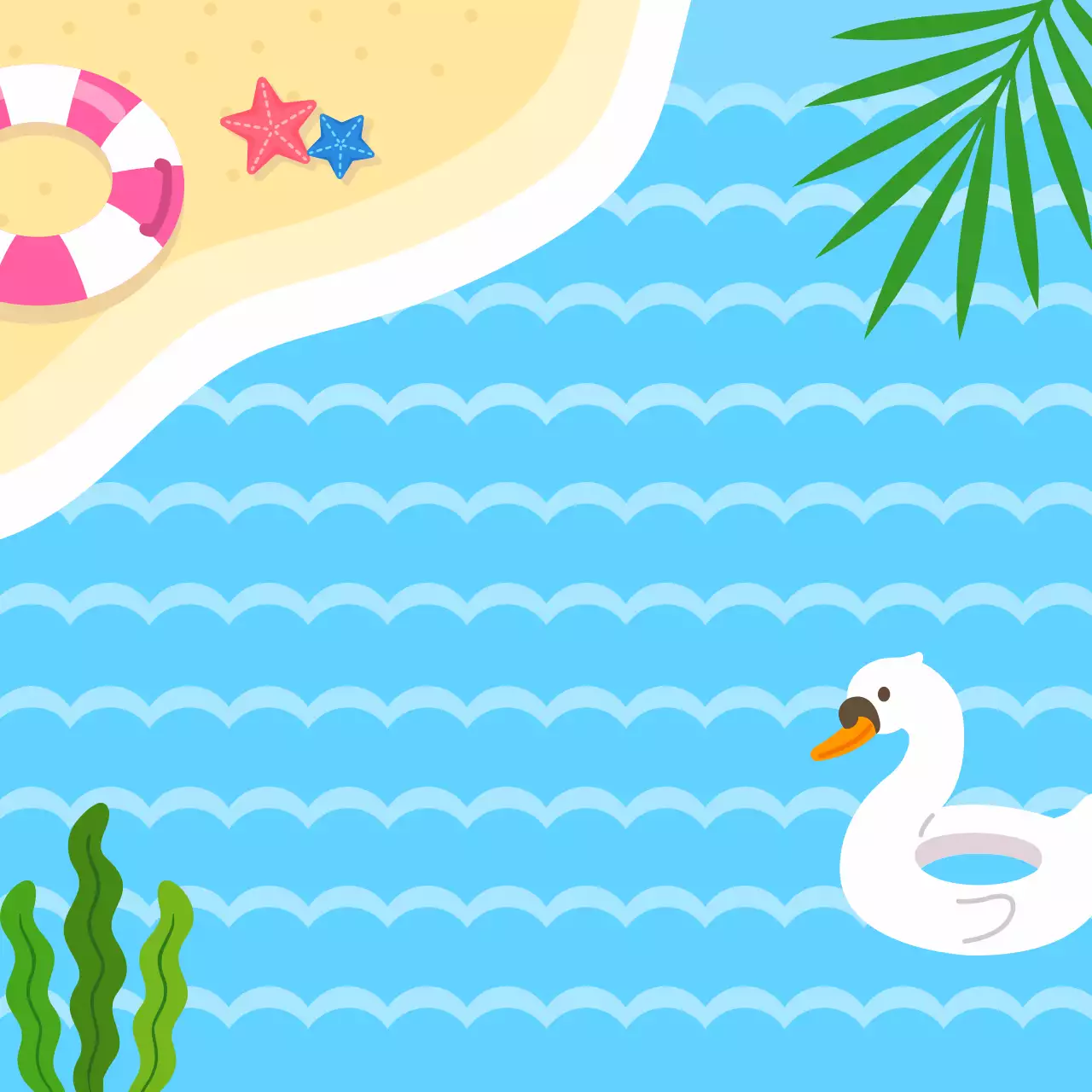 하늘색 심플 여름 축제