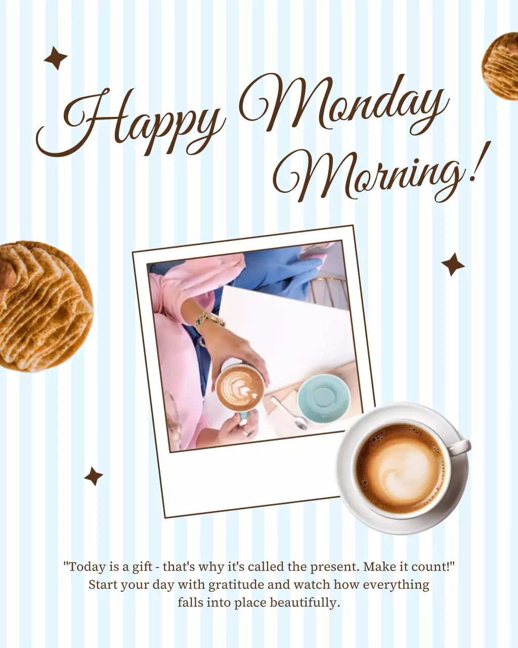 Sky Blue and White Morning Greetings Poster