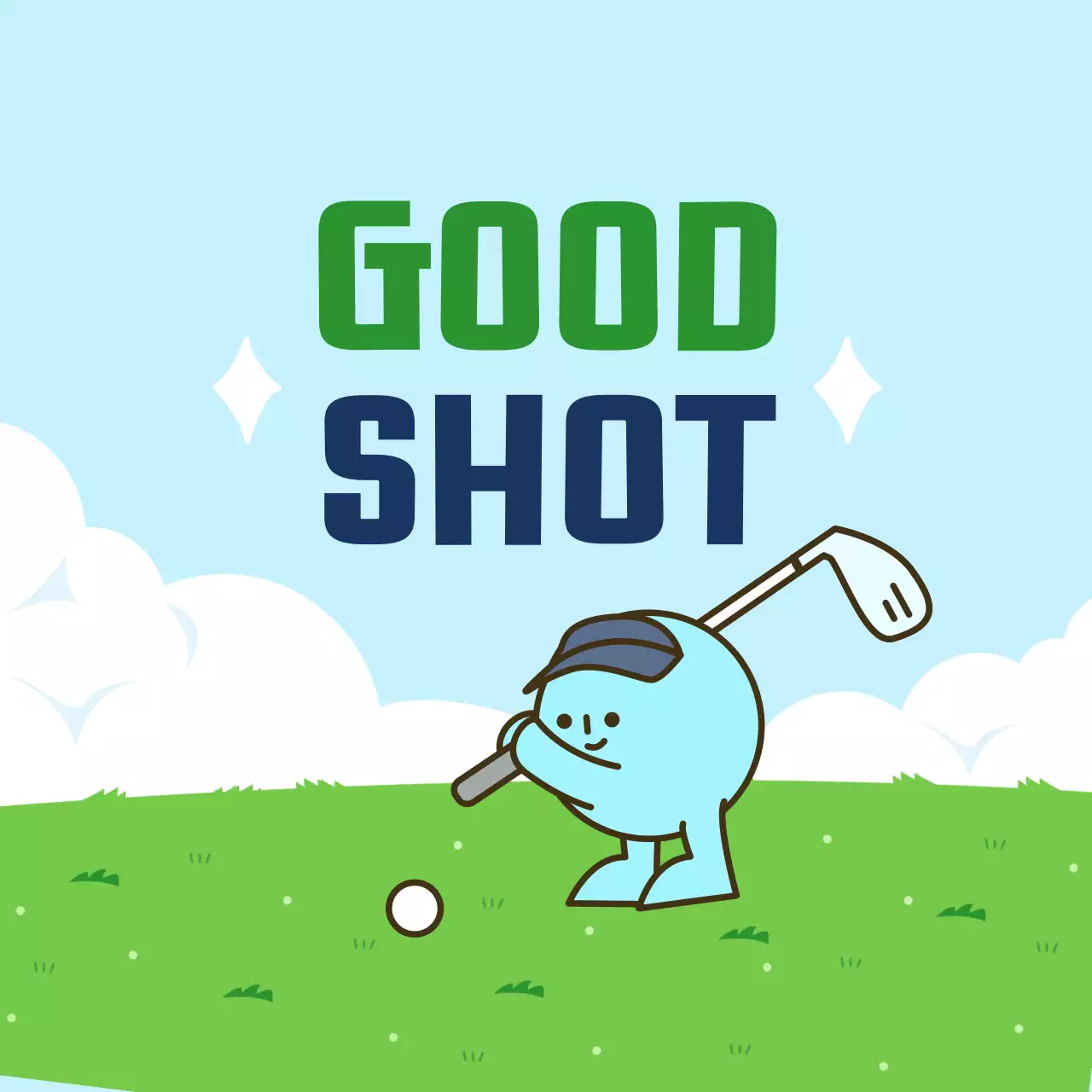 하늘색 아기자기한 골프 굿즈