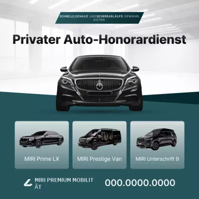 Moderne Fahrzeug-Kostenlosservice-Werbung in Mint und Grün