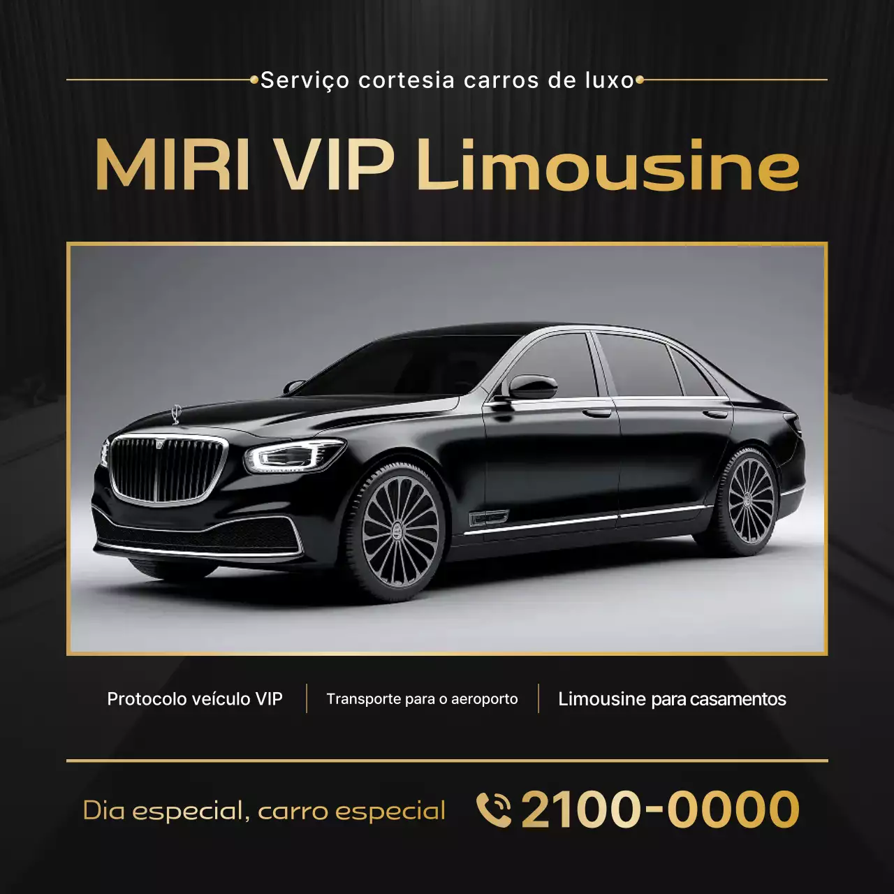 Propaganda de carro de luxo preto