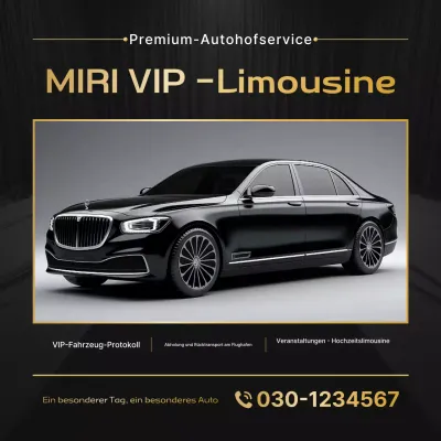 Werbung für ein schwarzes Luxusauto