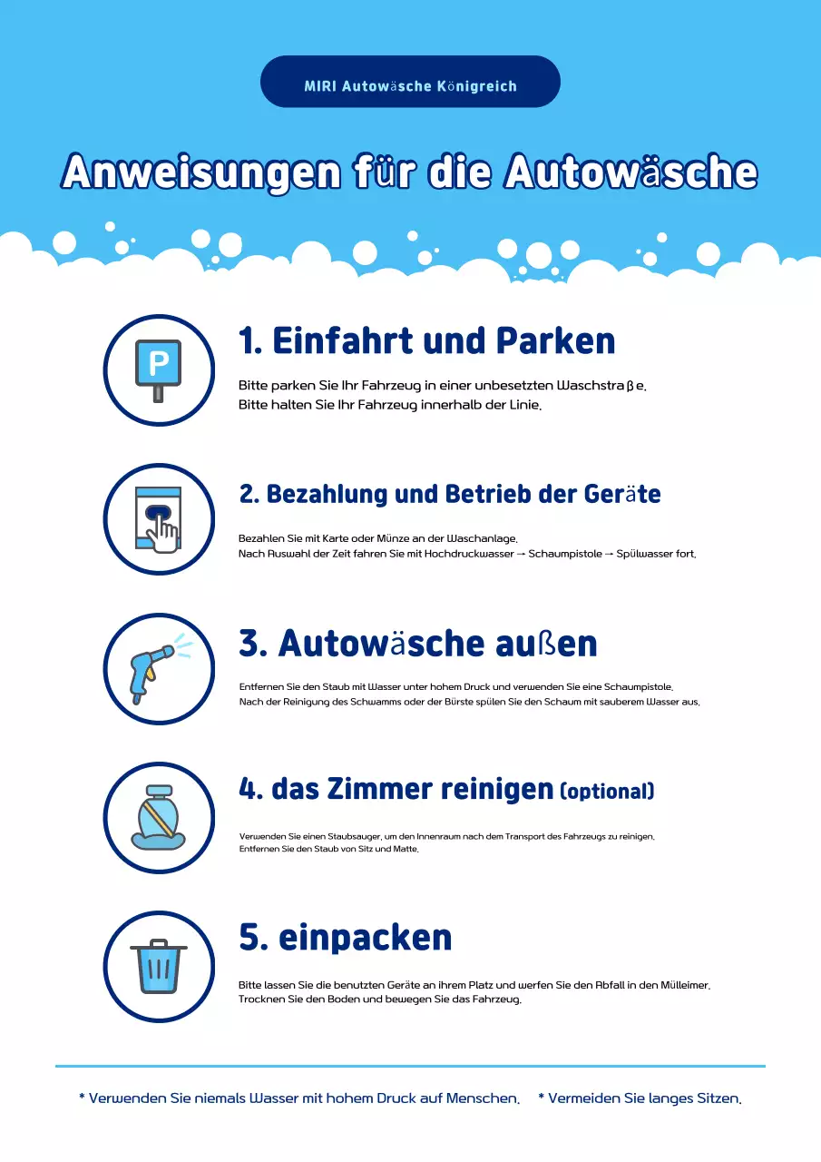 Blue Simple Autowaschanleitung