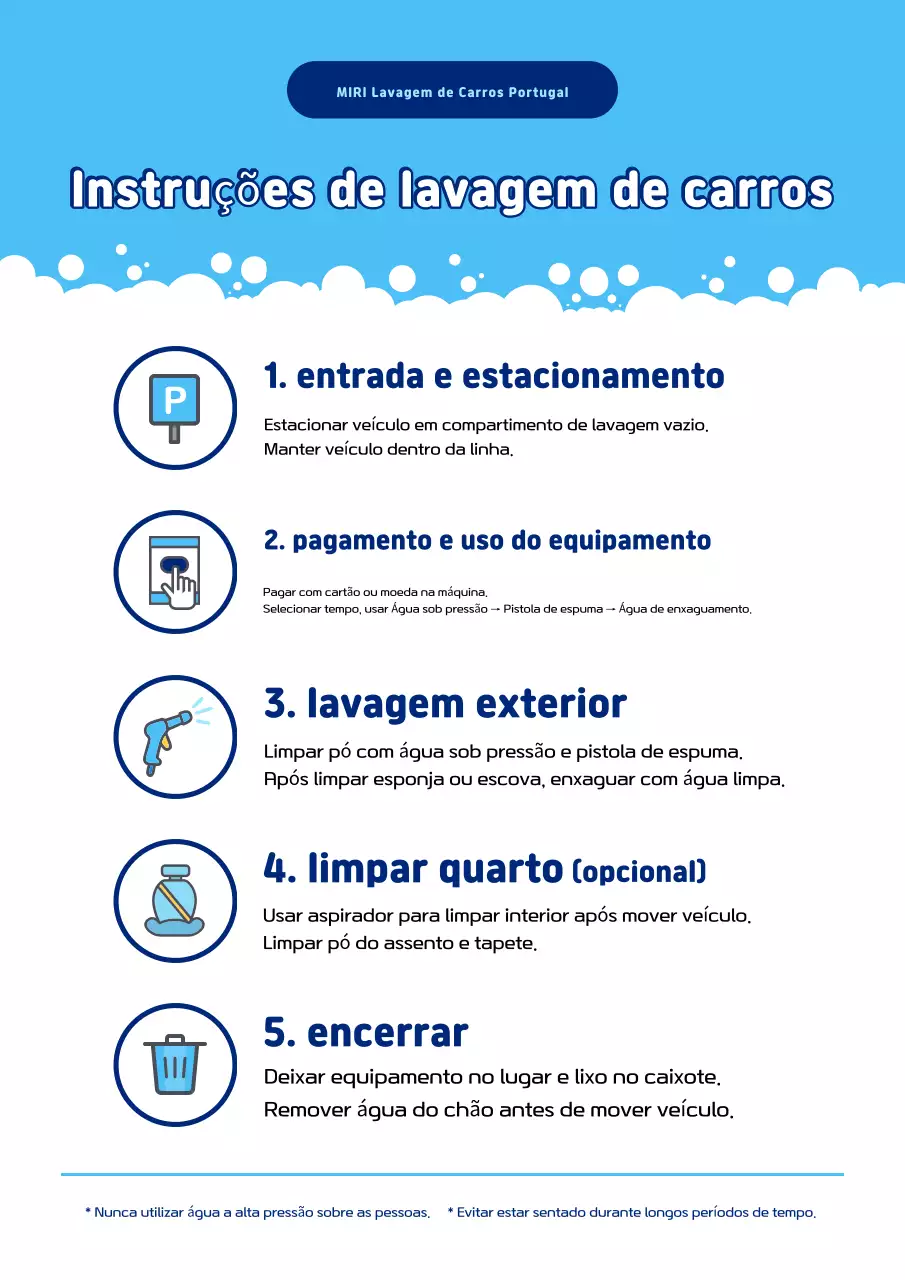 Guia de lavagem de carros Blue Simple