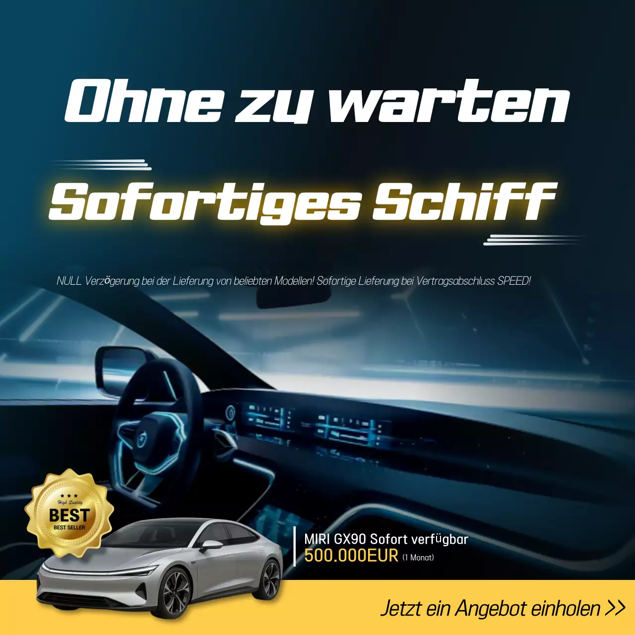 Blaue moderne Autowerbung