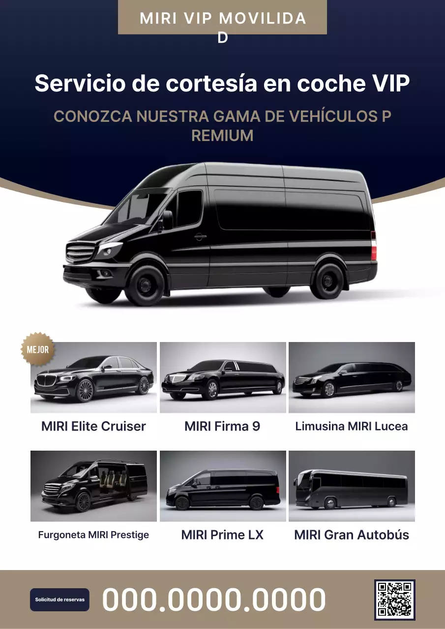 Promoción de servicio de coches de lujo negros