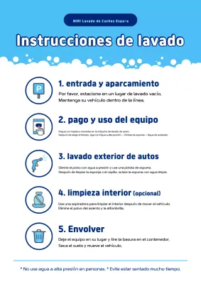 Guía sencilla de lavado de autos azul