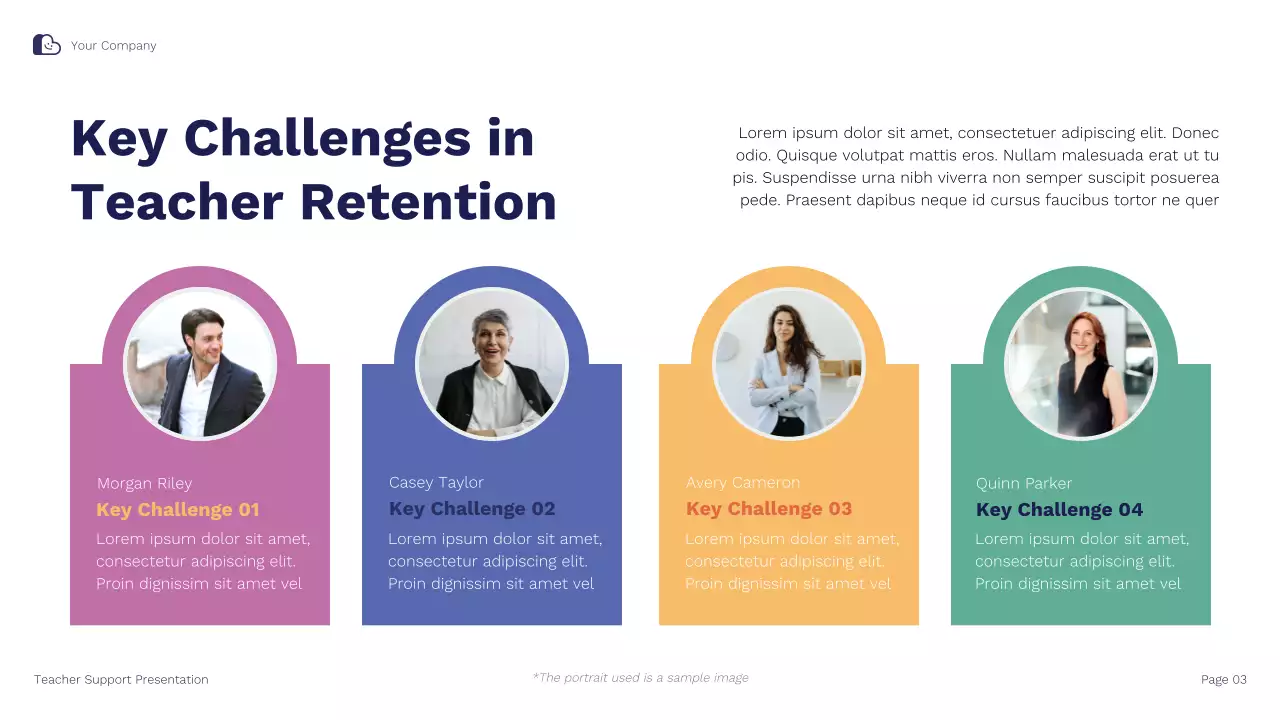 Blue Orange Illustrative Teacher Support and Retention Strategies Presentation