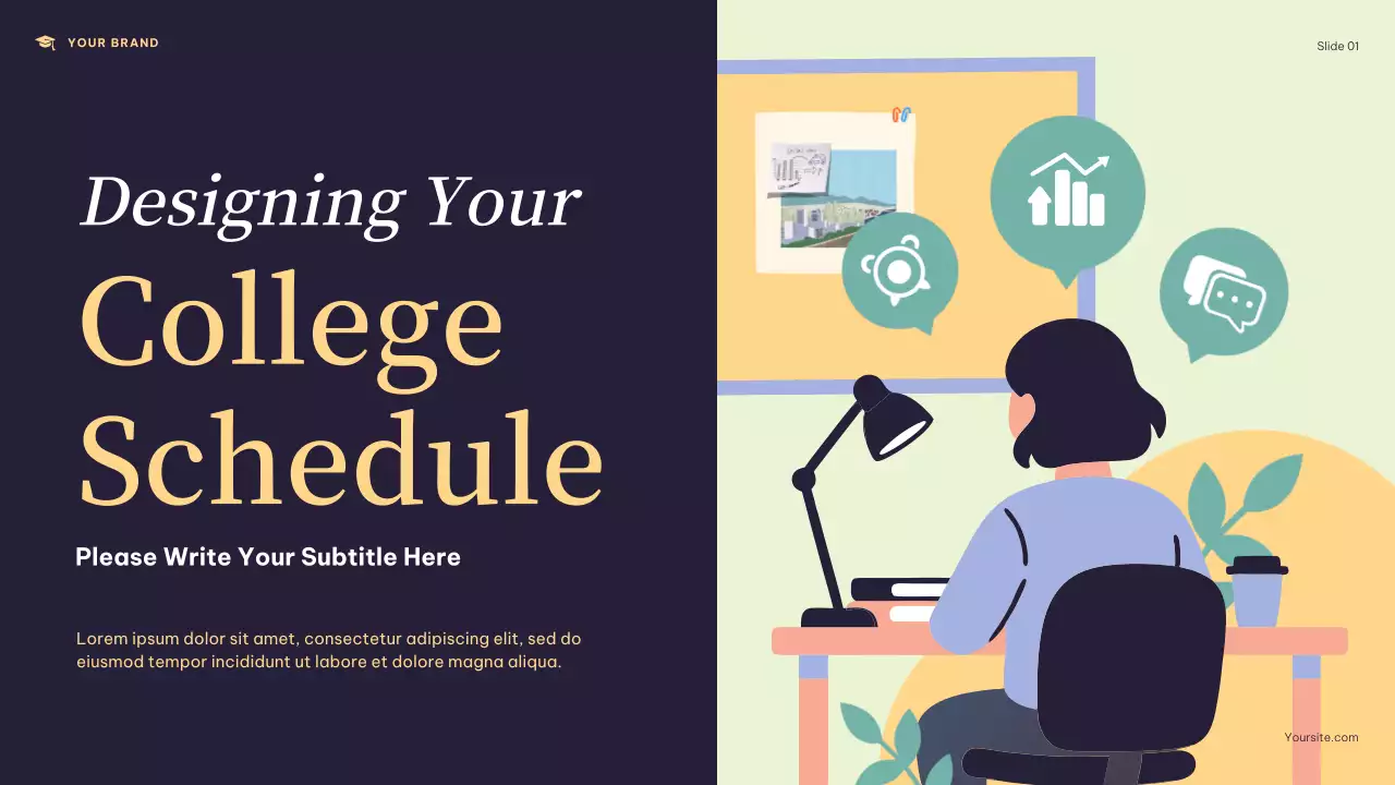 Navy Modern College Schedule Presentation