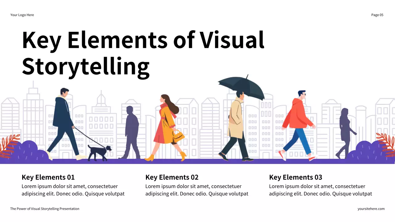 Purple and Orange Illustrative The Power of Visual Storytelling Presentation